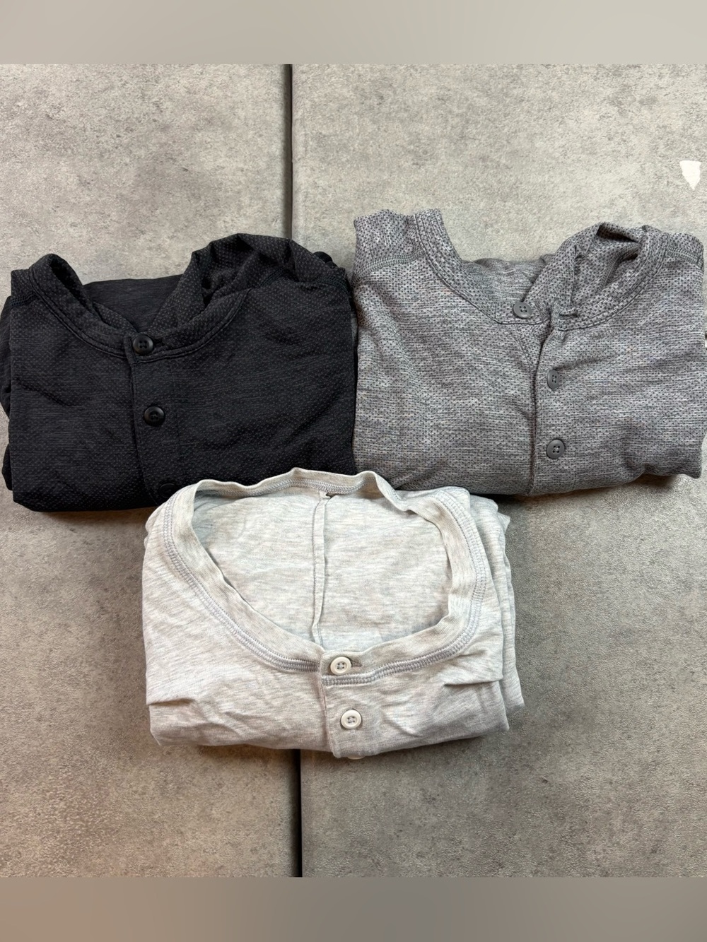 Lot of 3 Lululemon Metal Vent Tech Long Sleeve Henleys large